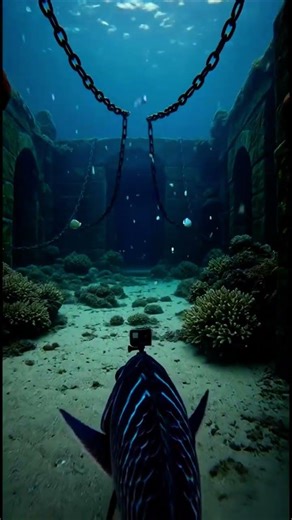 GoPro Fish Explores Abandoned Underwater Prison #Exploration #Hidden #Shorts