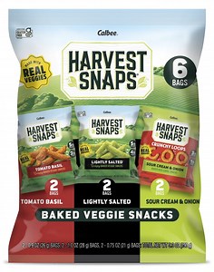 Harvest Snaps Variety Bag Baked Gluten Free Snacks, Veggie Crisps, 3 Flavors, 6 Bags, 5.3 oz