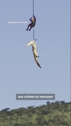 A police officer in South Africa was airlifted from a river after retrieving the body of a crocodile suspected of killing a missing person, according to Reuters. In a statement, police say they found human remains in the intestines of the animal.