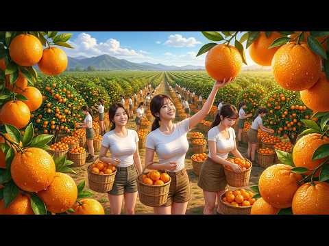 Incredible AI & Robot Orange Juice Production Line | From Farm to Bottle | ASMR