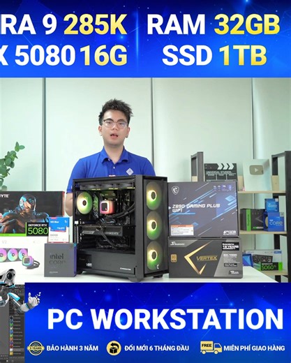 PC WORKSTATION - Giá cực Tốt tại HOÀNG HÀ PC #hoanghapc #yeucongnghe #viral #rtx5080 #ultra9