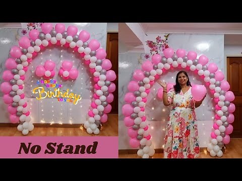 How to make Balloon Arch without stand | Heart Shape Balloon Arch | Heart Shape Balloon Decoration