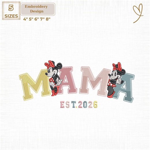 Disney Minnie Mama Embroidered File, Mother's Day (digital Download) - Etsy