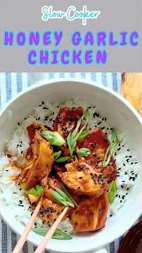 Slow Cooker Honey Garlic Chicken | Easy Sweet & Savory Dinner