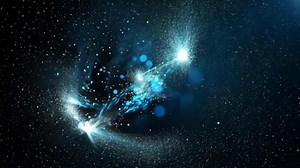 Download Blue light wave effect with soft glow particles for free