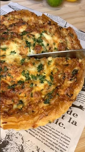 👩🏼‍🍳 Recette : Cheesy garlic crinkle pie 🧀🧄 #asmr #food #recipe #france #satisfying #eat #cook