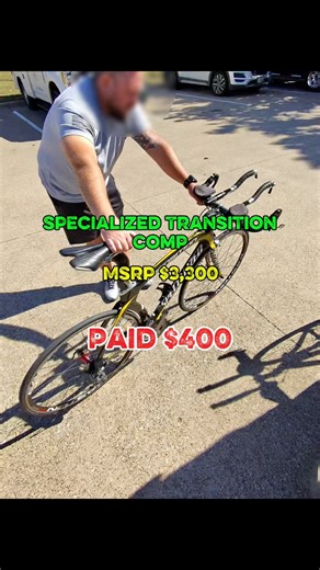 Selling a used Specialized bike for profit. Today we are working with a Specialized Transition Comp. A full carbon triathlon bike that is commonly used in racing. This buyer was looking for a triathlon bike specifically because he was going to compete in an Iron Man competition. Let’s close this deal! #fypviralシ #foryoupage #specialized #fyp #triathlon #grind #flipping #bikelife #bike #motivational #pov #hustle | Hustlers POV