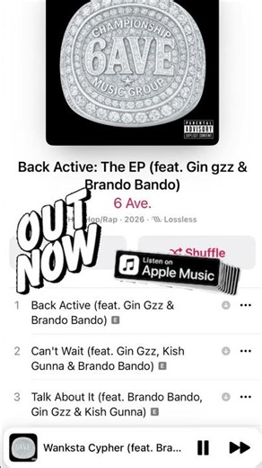“6AVE - BACK ACTIVE” OUT NOW ON ALL PLATFORMS ‼️🔥🔥🔥🔥 #fyp #support #newmusic #hiphop #rap