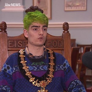 ''Rights are still being fought for, acceptance isn't a guarantee.'' As the first openly non-binary mayor, Owen Hurcum says the people of Bangor helped them become proud of who they were, but more awareness needs to be raised about what it means to be non-binary. Read more: https://bit.ly/3bFT3A3 | ITV Wales