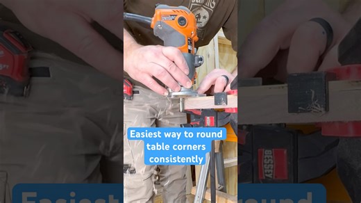 The easiest way to consistently round table corners using a router #router #woodworking #diy