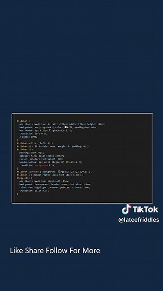 CSS Sidebar Transforming websites with just a few lines of CSS ✨ Drop a 🔥 in the comments if you love this! #trending #coding #htmlcss #webdesign #cssanimation #foryou