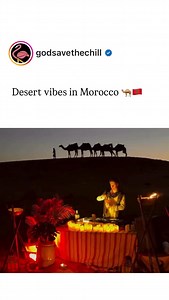 🐪🇲🇦🎶 Golden light, quiet thoughts, endless chill. Follow @godsavethechill 🦩 for more Visit our store online 📲 Check out our Playlists 🎵 (Link in bio) #gsc #godsavethechill #music #chill #chillvibes | God Save the Chill