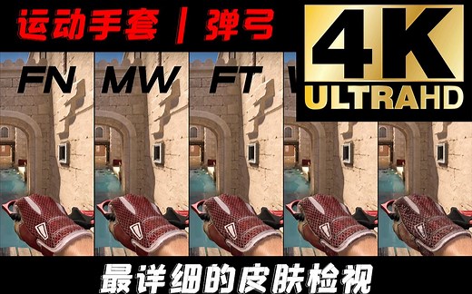 【CSGO】最好看的红色运动手套！【运动手套 | 弹弓】，游戏中4K高画质全磨损展示_哔哩哔哩bilibili_CSGO
