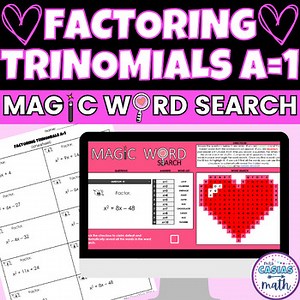 Factoring Trinomials a=1 Valentines Day Math Activity Digital and Worksheet