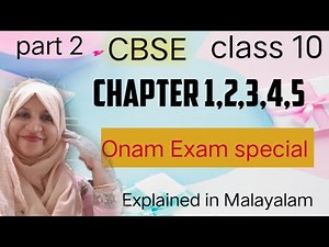 Onam exam special questions chapter 1,2,3,4,5 CBSE class 10 in Malayalam
