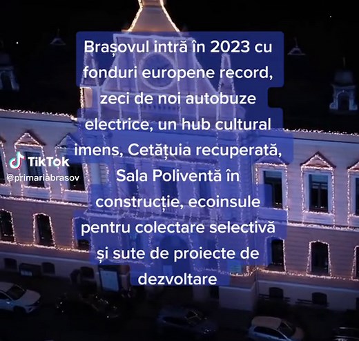 2022 a fost un an de succes pentru Brașov. Cu fonduri europene atrase în număr record, introducerea pe străzi a zeci de noi autobuze electrice, deschiderea celui mai mare hub cultural din oraș - Banca de Cultură Apollonia, începerea lucrărilor de construcție la ceea ce va fi cea mai mare sală polivalentă din România, recuperarea de către Stat a Cetățuii pentru a fi deschisă circuitului turistic și au apărut în cartiere primele ecoinsule pentru colectare separată, pentru un oraș prietenos cu medi