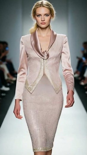 Shimmering Pink Floral Collar & Tiered Bloom Runway粉色光影的柔美層疊｜亮絲花朵領與層疊花飾連衣裙走秀詩篇 #时尚走秀 #fashion #连衣裙