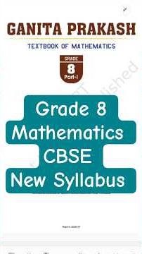 Grade 8 New Mathematics syllabus #cbse #cbseboard #newsyllabus #grade8math #mathematics #shorts