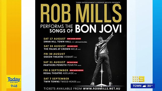 It is 40 years of Bon Jovi and to celebrate, Rob Mills is performing the songs of the iconic band around Australia! 🎶🎸 #9Today | WATCH LIVE 5.30am | TODAY