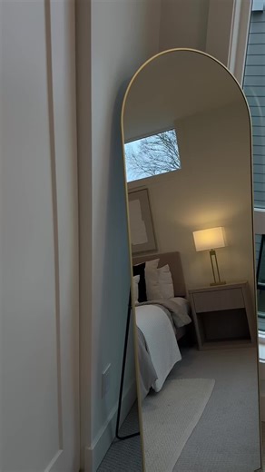 The mirror that fits anywhere #homedecor #interiordesign #tiktokfinds #fullbodymirror #mirror Keywords : full body mirror | home decor | Mirrors | bedroom inspo | bedroom design | Large mirror