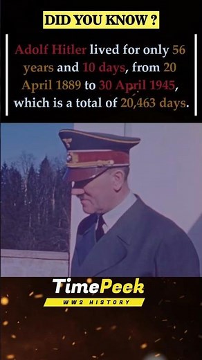 How Long Adolf Hitler Actually Lived #timepeek #history #ww2 #historyshorts #hitler #adolfhitler