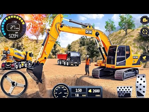 City Highway Excavator Simulator - Road Builder Construction JCB 3D - Android GamePlay