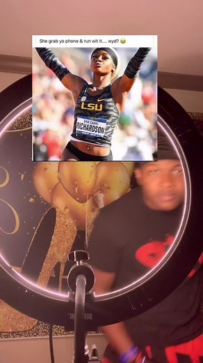 Who would win in a race? #greenscreenvideo #fypシ #richardson #trackstar #lsutrack #trending #viral #terrence #Olympics #shacarririchardson #relatable