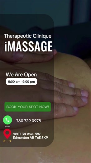Long hours at work, stress, or muscle pain? Let our professional massage therapists help you relax and recover. At iMassage Therapeutic Clinique we provide quality therapeutic massage in a clean, relaxing environment. 🌿 Professional Care 🌿 Personalized Treatment 🌿 Relaxing Atmosphere #massagenearme #massageyeggers #asianmassagenearme #massagetherapynearme #imassagetherapeuticclinique