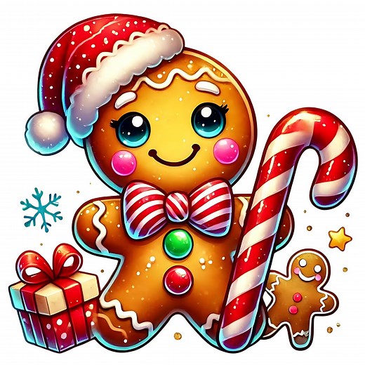 Cute Gingerbread Man Clipart Bundle | Holiday Jpgs (commercial Use) - Etsy