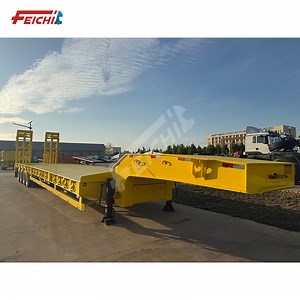 [Hot Item] Hydraulic Low Platform Semi-Trailer 4 Axles Container Chassis Loader Lowbed Truck Trailer
