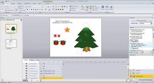 How to create a Storyline drag & drop question where multiple drag objects can be dropped on multiple targets.
