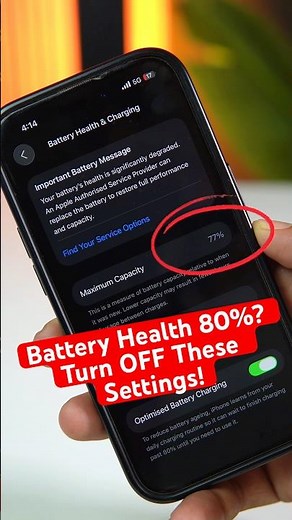 iPhone Battery Health 80% Se Kam? 🔋 Abhi OFF Karo Ye Settings! | Battery Drain Fix ⚡ #shorts