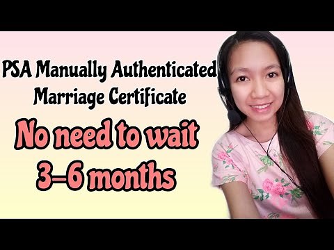 PSA MANUALLY AUTHENTICATED MARRIAGE CERTIFICATE 2020 (AN ALTERNATIVE FOR PSA MARRIAGE CERTIFICATE)