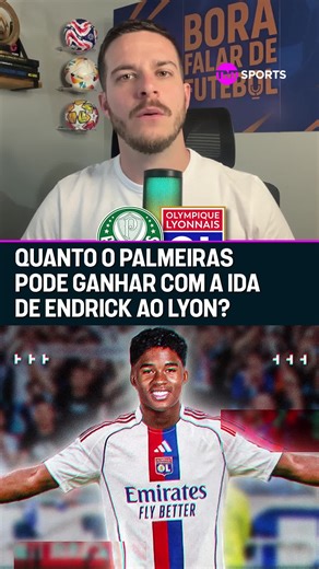TNT Sports Brasil on Instagram: "AINDA PODE PINGAR UMA BAITA GRANA NOS COFRES DO VERDÃO! 👀💰 Com o empréstimo de Endrick ao Lyon, nosso @reporter_fragoso_ explica como ficam o bônus do contrato de quando o jogador foi vendido para o Real Madrid. Será que essa é a virada de chave que o garoto precisava? #FutebolBrasileiro #MFM"