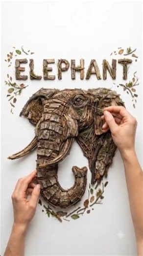 Handcrafted Elephant Model from Natural Wood & Twigs