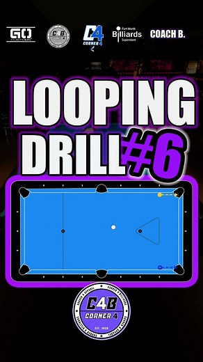 Looping Drill #6 for mid to lower level players. Keeping improving. Share to someone and Tag me in your attempt of any of our tutorials. #howtoplaypool #tutorialvideo #billiards #pooltips #CoachB #Share #Corner4Billiards | Bryant Dorsey