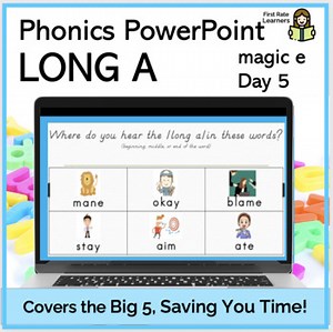 Long A with Magic E Day5 Phonics Phonemic Awareness Digital PowerPoint