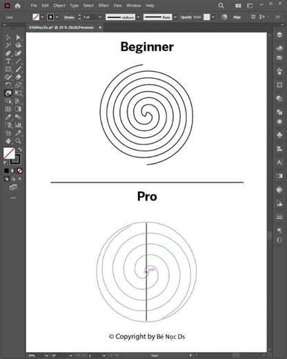 Illustrator Tutorial 2026 | Tips for drawing Archimedes' spiral in Illustrator #benocds #illustrator