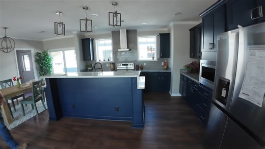 This blue cabinet mobile home is either genius - or bold