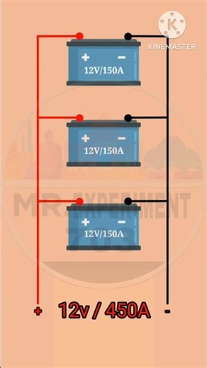 Battery Parallel Connection circuit diagram 😲😱😱😮#shortsfeed #trending #viralvideo #shorts
