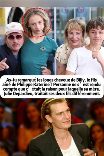 As-tu remarqué les longs cheveux de Billy, le fils aîné de Philippe Katerine ? Personne ne s’est rendu compte que c’était la raison pour laquelle sa mère, Julie Depardieu, traitait ses deux fils différemment.#france #celebrity #foryour #philippekaterine #juliedepardieu