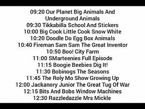 CBeebies Schedules February 2002