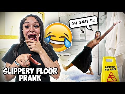 SLIPPERY FLOOR PRANK ON JAYLON *EXTREMELY HILARIOUS*