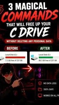 Windows ki C-Drive FULL? Ye 3 Magic Commands Use Karo! 😱#shorts#viral#pcbuild#tips&tricks#ram#nvidia