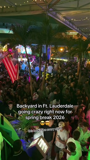 Spring Break at Backyard in Fort Lauderdale 🤯 This is Friday night at the most popular nightclub atm for spring break. It seems to be a fan favorite right now. You’ll see a line wrap around the building just to get into here. The peak of spring break just started. Follow me for more spring break in Fort Lauderdale coverage 🌴 #fortlauderdale #ftlauderdale