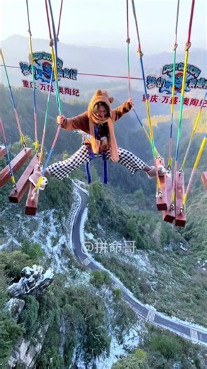This heart-stopping cliff bungee is a test for all brave thrill lovers:Asmr Bungee Jumping