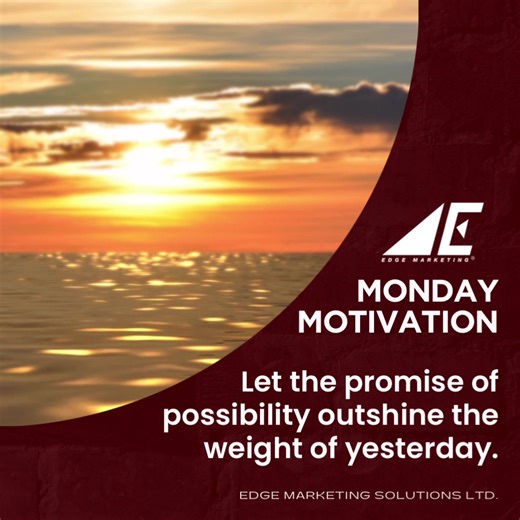 This Monday, Edge Marketing Solutions turns possibility into progress — embrace new opportunities, chase goals, and lead with purpose. Contact us today: 📱876-960-1383 or email us at 📧 apply@edgemarketingja.com. #MondayMotivation #MotivationMonday #ExploreEdgeMarketingSolutions #MarketingGoals #Fyp