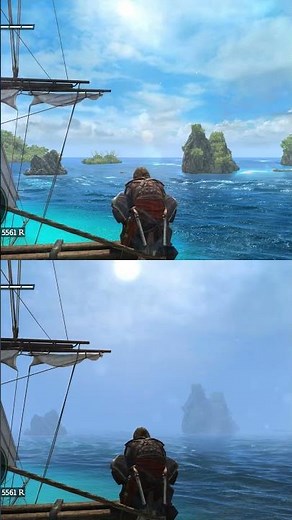Black Flag Water Graphics Mod Before & After (New version)