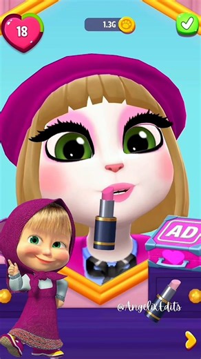 Wait till Masha appears… this cosplay is TOO CUTE 🐻💥 #MashaCosplay #MyTalkingAngela2 #Shorts