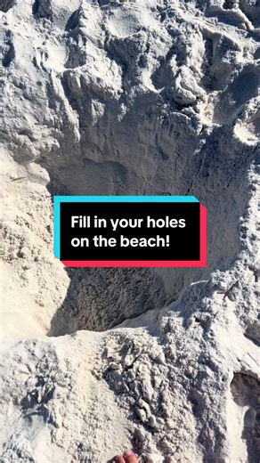 Friendly reminder that if you feel inclined to dig holes on the beach, make sure you fill them back up!😊 Holes can pose dangerous hazards for nesting sea turtles as well as other beachgoers, especially at night! #leaveonlyfootprints #beachettiquite #beachsafety #seaturtleprotection